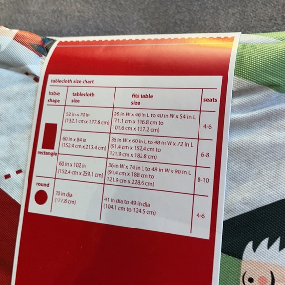 NWT. Holiday Time.  Peva Tablecloth.  60x84” (rectangle) - Picture 3 of 4